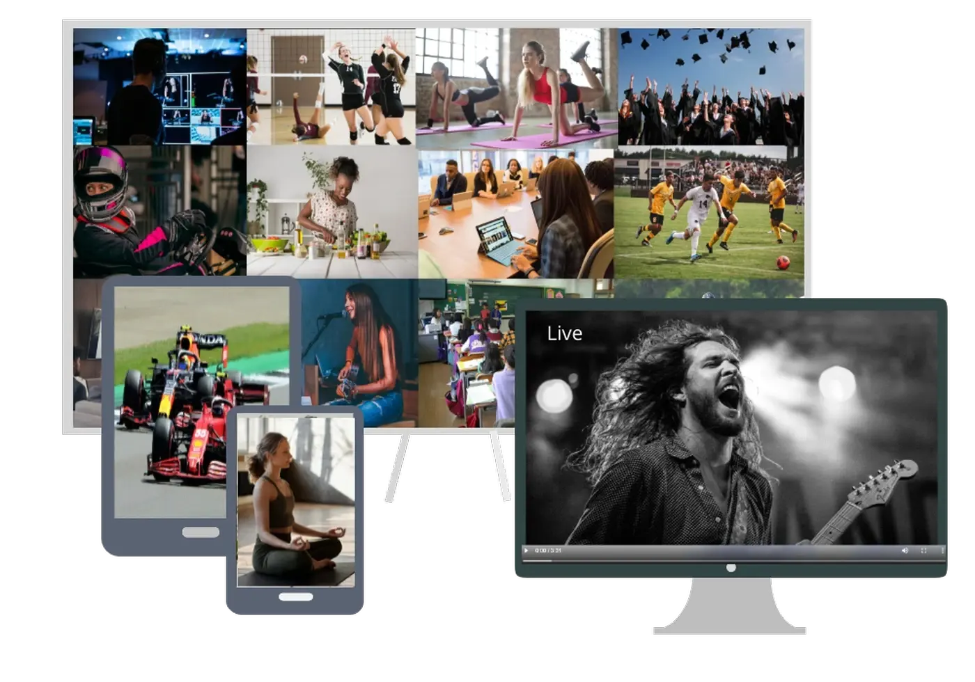 Commercials running on every screen — broadcast TV, tablet and smartphone
