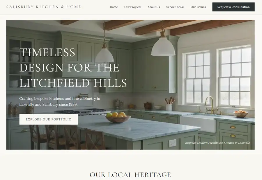Salisbury Kitchen & Home — Connecticut Home Services website built by Connecticut Website Company